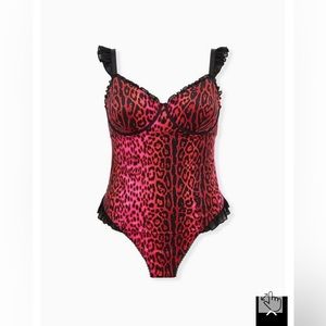 Torrid x Betsey Johnson — hot pink leopard thong bodysuit BNWT — size 2